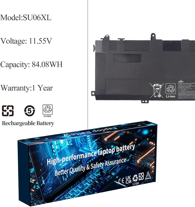 Alt view image 8 of 12 - L29184-005 SU06XL Laptop Battery Replacement for HP Spectre X360 15-DF 15T-DF 15T-DF100 15-DF0013DX 15-DF0XXX 15-DF1XXX 15-df1033dx 15-DF0033DX 15-DF1043DX 15-DF0043DX 15-DF0070NR L29048-271