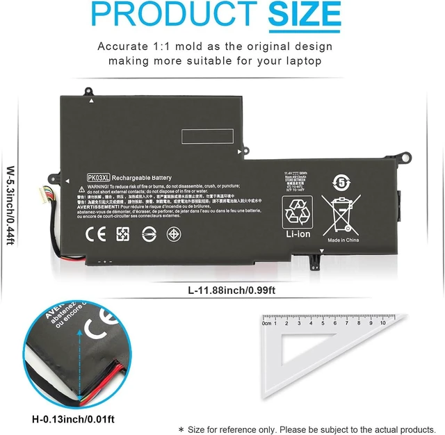 Alt view image 11 of 14 - PK03XL 789116-005 Battery for HP Spectre X360 13-4101dx 13-4102dx 13-4103dx 13-4105dx 13-4003dx 13-4005dx 13-4002dx 13-4001dx 13-4110dx 13-4100dx 13-4193dx 13-4116dx 13-4013dx 13-4195dx 788237-2C3
