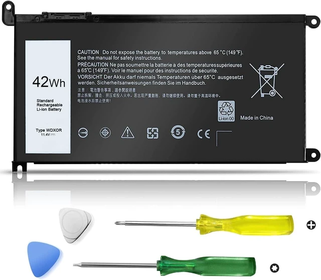 Alt view image 8 of 14 - WDX0R Replacement 42Wh Laptop Battery for Dell Inspiron 13 15 5000 7000 Series 5570 7579 7573 7378 5567 5565 5379 5378 Latitude 3180 3340 3400 3500 Vostro 3480 3580 5468 5568 P69G 3CRH3 T2JX4 FC92N