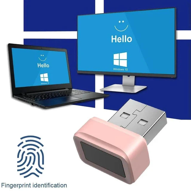 Alt view image 2 of 4 - USB Fingerprint Key Reader Biometric Mini Security Key Dongle Anti-Spoofing Hello FIDO U2F 360° Touch for PC Or Laptop