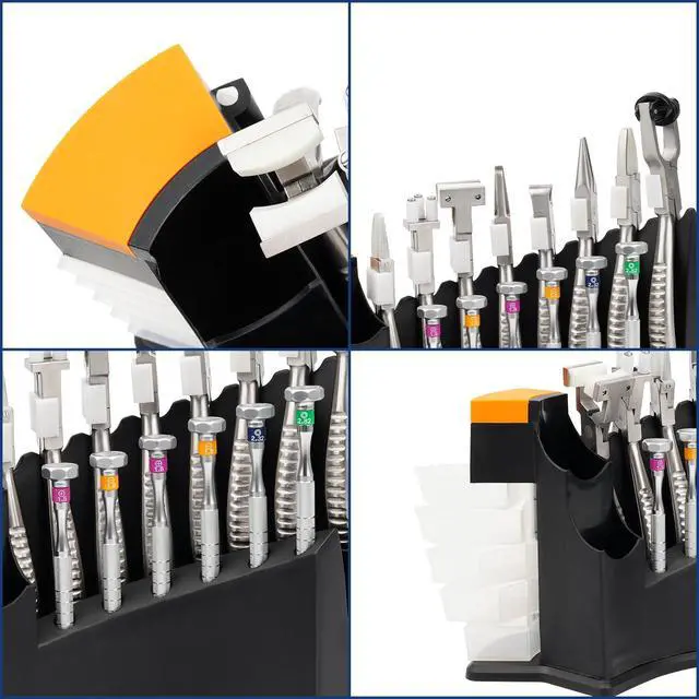 Alt view image 3 of 4 - AMUREKE 14 pcs Optical Eyeglass Repair Kit Eyeglass Repair Tools Optician's Optical Tool Kit Eyeglass Repair 6 pcs Screwdriver 8 pcs Pliers