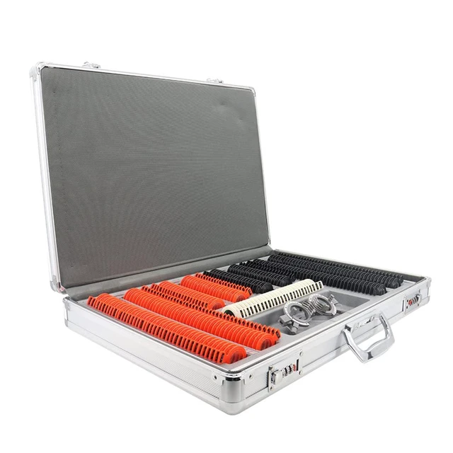 Alt view image 2 of 5 - 266 Pcs Optical Lens Optical Optometry Rim Case Kit Set Plastic Ring Trial Lens Set Aluminum Case Box Trial Frame