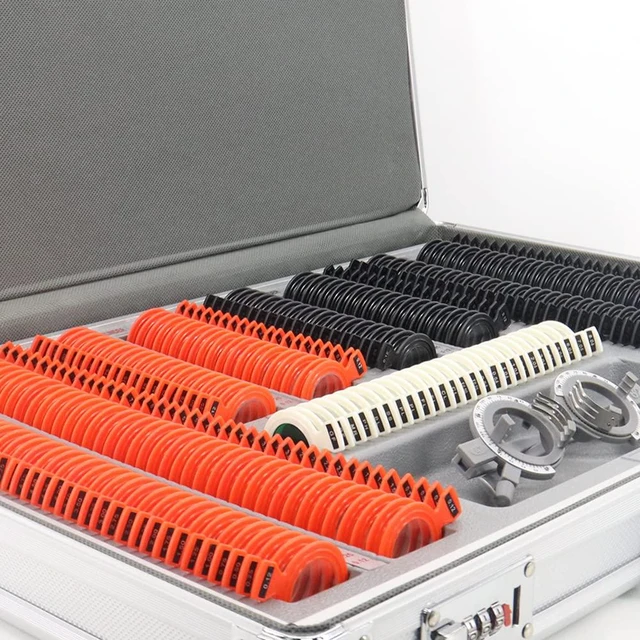 Alt view image 3 of 5 - 266 Pcs Optical Lens Optical Optometry Rim Case Kit Set Plastic Ring Trial Lens Set Aluminum Case Box Trial Frame