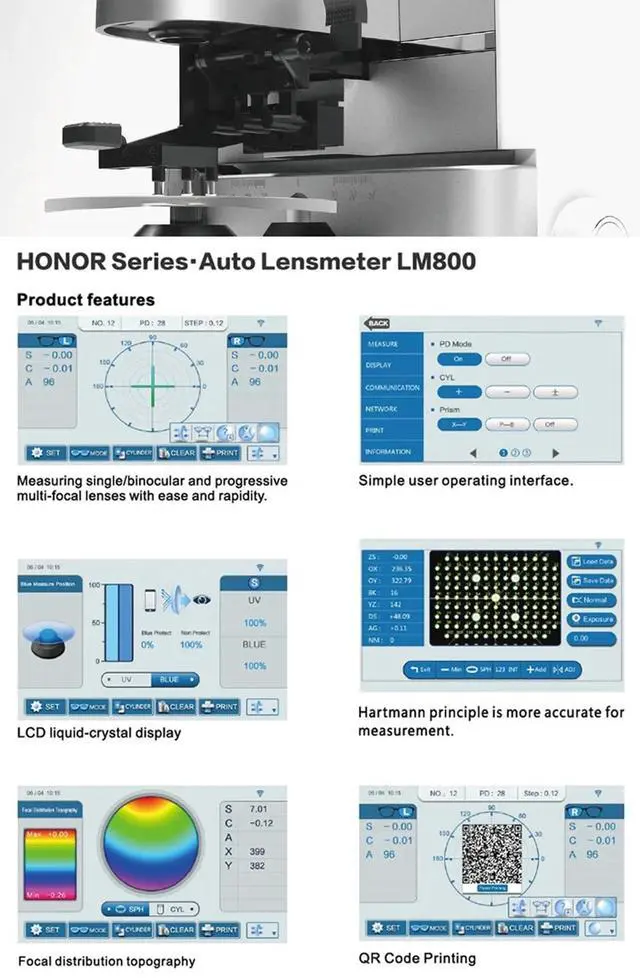 Alt view image 6 of 7 - AMUREKE Digital Lensmeter Auto Lensometer Optical Focimeter Ophthalmic Equipment for Optometry Clinic Eye Hospital LM-800
