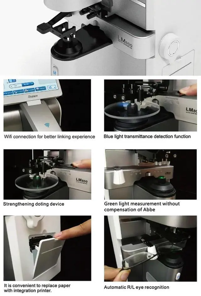 Alt view image 7 of 7 - AMUREKE Digital Lensmeter Auto Lensometer Optical Focimeter Ophthalmic Equipment for Optometry Clinic Eye Hospital LM-800