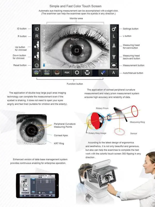 Alt view image 6 of 7 - AMUREKE 3D Ophthalmic Equipment Full Automatic Refractor Digital Best Auto Refractometer with Keratometer (FLA-710)