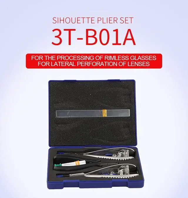 Alt view image 4 of 7 - AMUREKE Rimless Glasses Frame Silhouettes Eyeglass Optical Kit Plier Repair Disassembly Tool