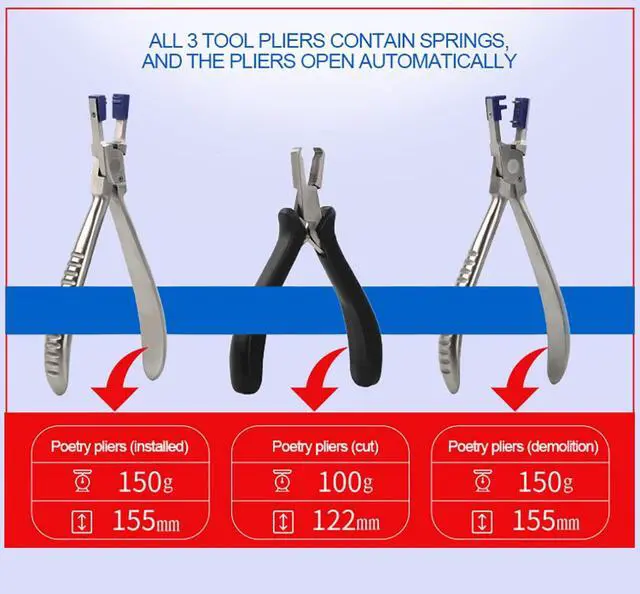 Alt view image 5 of 7 - AMUREKE Rimless Glasses Frame Silhouettes Eyeglass Optical Kit Plier Repair Disassembly Tool