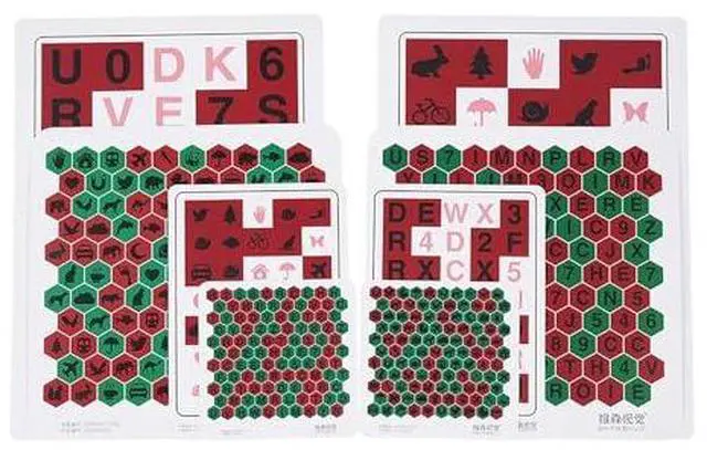 Main image of AMUREKE 8Pcs Anti-Suppression Letter VT Chart Trainer Vision Training Tools for Child Amblyopia Myopia