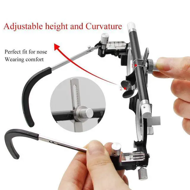 Alt view image 3 of 7 - AMUREKE Adjustable Optical Optic Trial Lens Frame Eye Test Glasses Optometry Optician Easily Changeable Cylinder Axis Fully Adjustable Temple Length and Nose Rest (PD:50-80)
