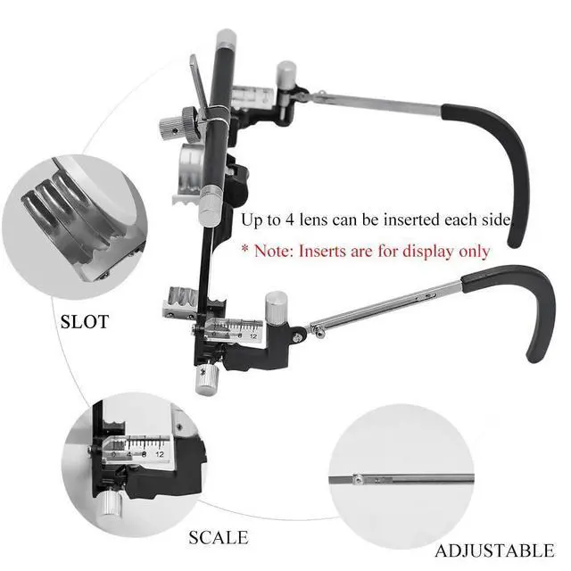 Alt view image 5 of 7 - AMUREKE Adjustable Optical Optic Trial Lens Frame Eye Test Glasses Optometry Optician Easily Changeable Cylinder Axis Fully Adjustable Temple Length and Nose Rest (PD:50-80)