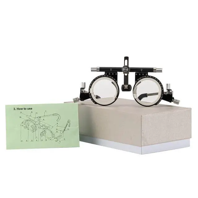 Alt view image 7 of 7 - AMUREKE Adjustable Optical Optic Trial Lens Frame Eye Test Glasses Optometry Optician Easily Changeable Cylinder Axis Fully Adjustable Temple Length and Nose Rest (PD:50-80)