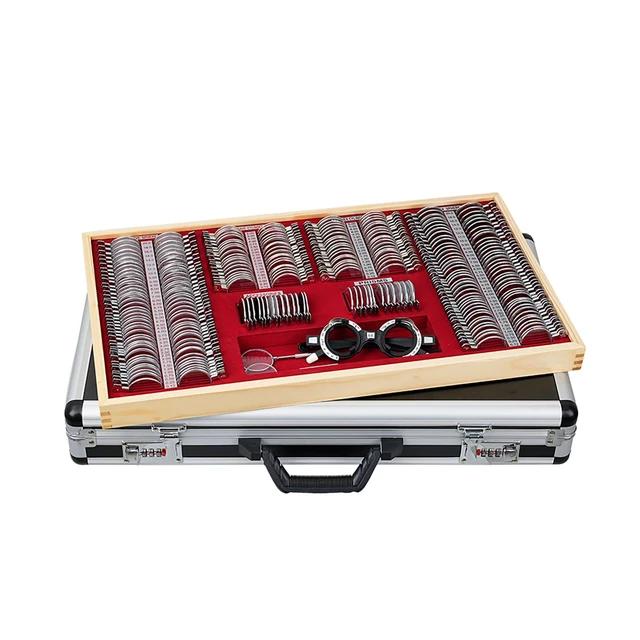 Alt view image 3 of 6 - AMUREKE Trial Lens Set Optical Trial Lenses 268 Piece Trial Lens Set Metal Edge Aluminum Case Adjustable Eye Test Trial Frame Grade A