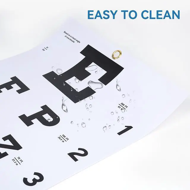 Alt view image 2 of 7 - AMUREKE Snellen Eye Chart with Fixing Sticker 11x22 in Eye Charts for Eye ExamsIdeal for Doctor's OfficeSchool, Home with Eye occluder and Pointer 4 Fixation Patches