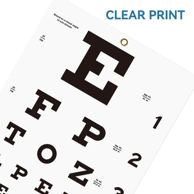 Alt view image 4 of 7 - AMUREKE Snellen Eye Chart with Fixing Sticker 11x22 in Eye Charts for Eye ExamsIdeal for Doctor's OfficeSchool, Home with Eye occluder and Pointer 4 Fixation Patches