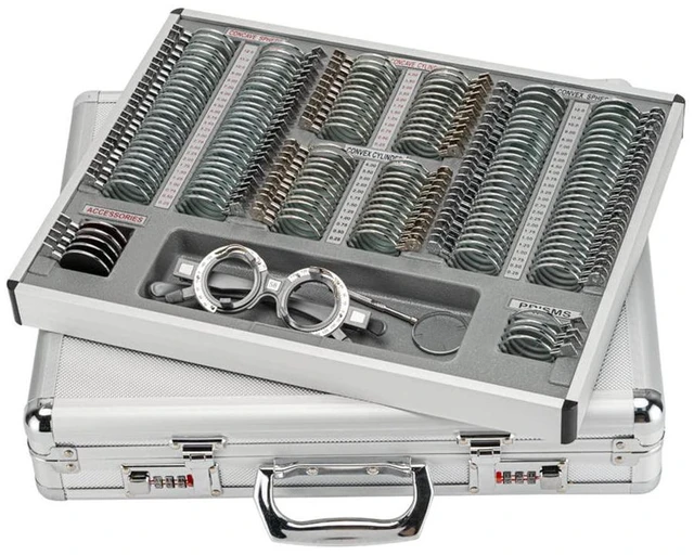 Main image of AMUREME 158 Pcs Optical Trial Lens Set Kit Metal Rim Aluminum Case