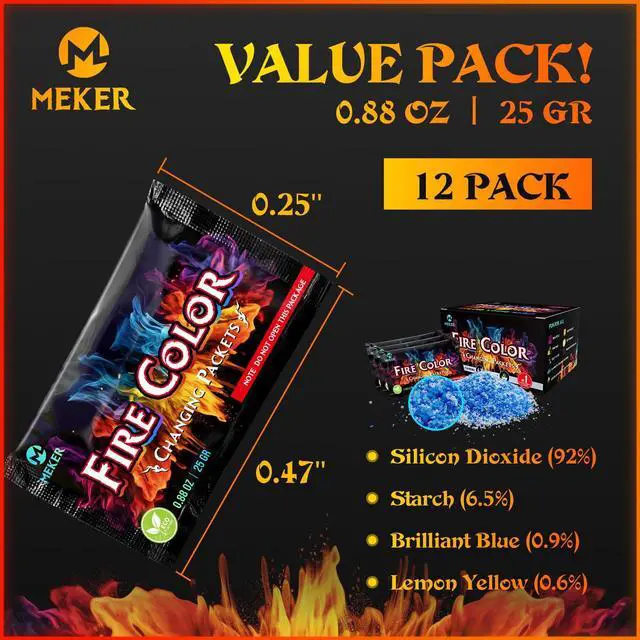 Alt view image 2 of 6 - Fire Color Changing Packets - Fire Pit, Campfires, Outdoor Fireplaces, Bonfire - Magic Colorful Changing Fire - Perfect Fire Camping Accessories for Kids & Adults (12 Pack)