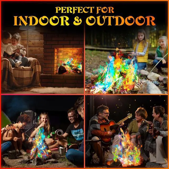Alt view image 3 of 6 - Fire Color Changing Packets - Fire Pit, Campfires, Outdoor Fireplaces, Bonfire - Magic Colorful Changing Fire - Perfect Fire Camping Accessories for Kids & Adults (12 Pack)