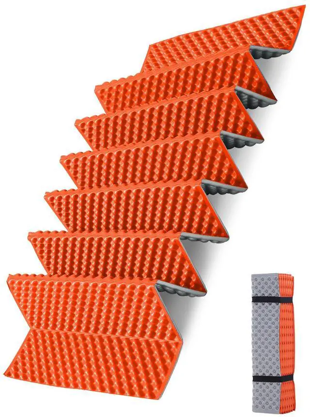 Main image of Camping Foam Sleeping Pad, Lightweight Closed Cell Folding Camping Mat, Moisture-Proof, Orange, 73" X 5.2"X 0.6", 15.8 Oz