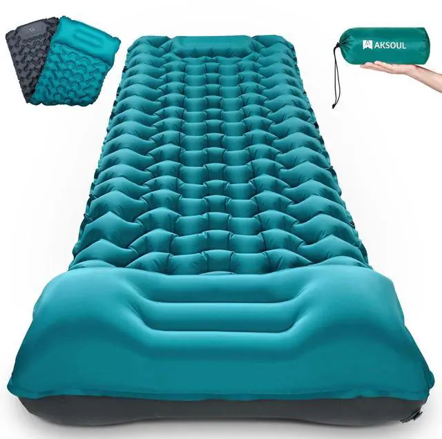 Main image of Camping Sleeping Pad with Pillow: Extra Thick 3.9 inch Ultralight Self Inflating Air Mat, Compact Lightweight Insulated Inflatable Sleep Mattress for Backpacking, Camp, Hiking, Tent