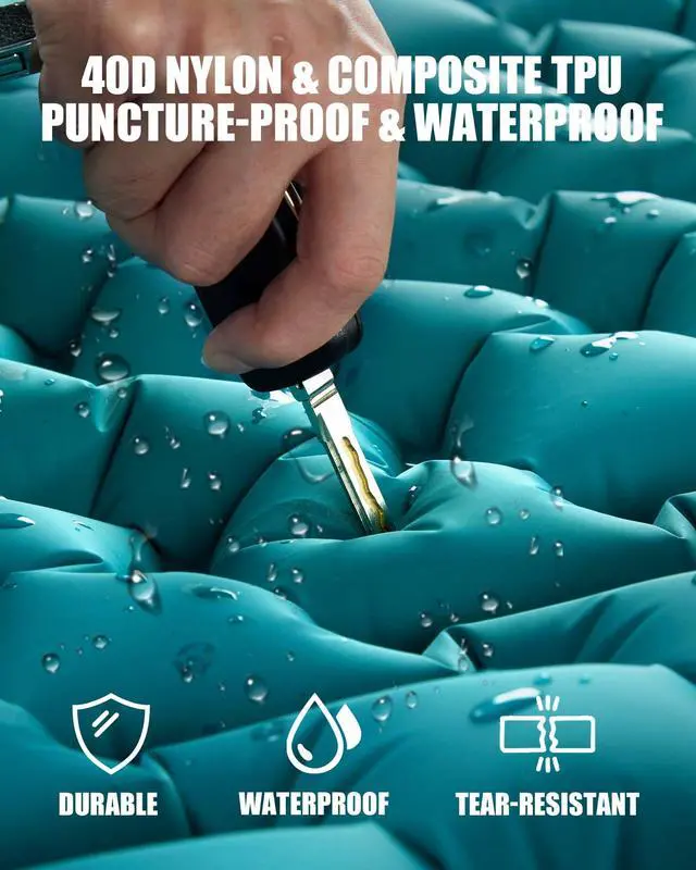Alt view image 5 of 7 - Camping Sleeping Pad with Pillow: Extra Thick 3.9 inch Ultralight Self Inflating Air Mat, Compact Lightweight Insulated Inflatable Sleep Mattress for Backpacking, Camp, Hiking, Tent