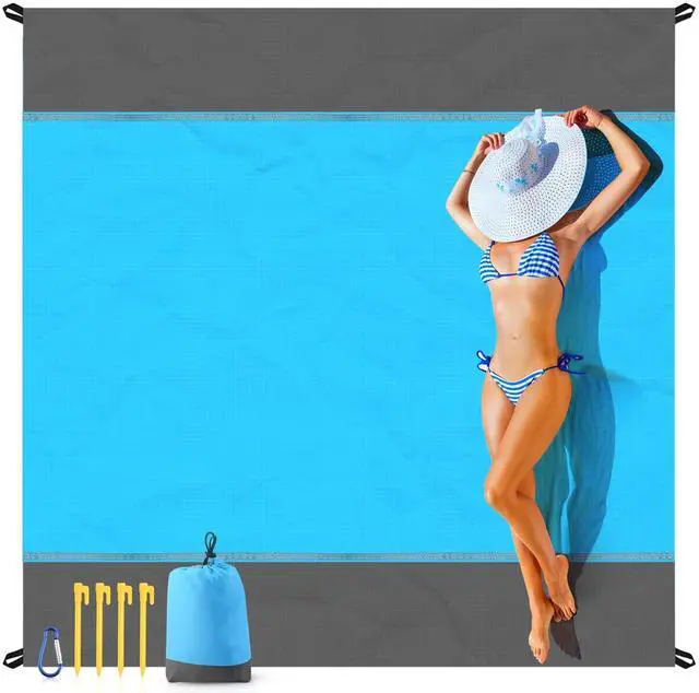 Main image of Beach Blanket Sandproof Oversized, 79''×83'' Extra Large Beach Mat, Portable Picnic Mat for Travel Camping Hiking, Lightweight Beach Essentials Family Water Resistant Mat