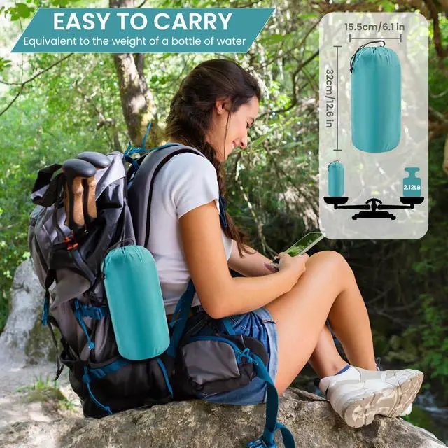 Alt view image 5 of 7 - Inflating Sleeping Pad Mattress for Camping: Inflatable Camping Bed with Built-in Foot Pump for Tent - 4" Extra Thick Mat Air Cot for Floor - Blue