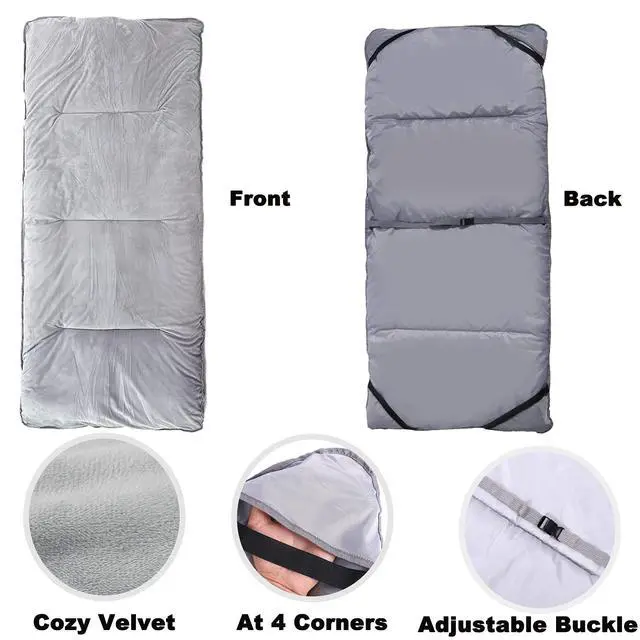 Alt view image 2 of 7 - Thick Camping Sleeping Pad, Soft Comfortable Microfiber Camping Cot Pads for Adults, Lightweight Foldable Sleeping mats for Traveling Hiking Backpacking Traveling Grey Large