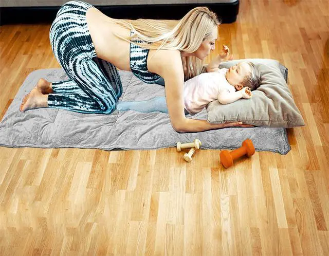 Alt view image 6 of 7 - Thick Camping Sleeping Pad, Soft Comfortable Microfiber Camping Cot Pads for Adults, Lightweight Foldable Sleeping mats for Traveling Hiking Backpacking Traveling Grey Large