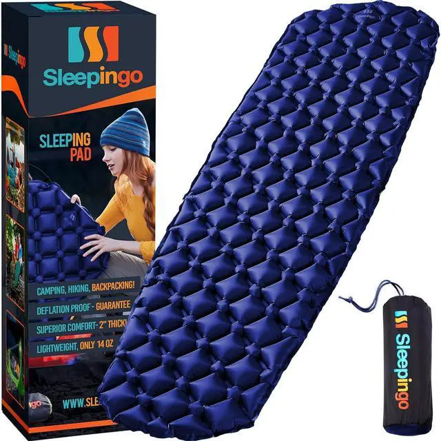 Main image of Inflatable Mat - Ultralight Sleeping Pad for Campings and Backpackings - Compact Air Mattress - Mats with Tear-Resistant Ripstop Nylon - Lightweight, Portable - 73.5" x 21.5" - Blue