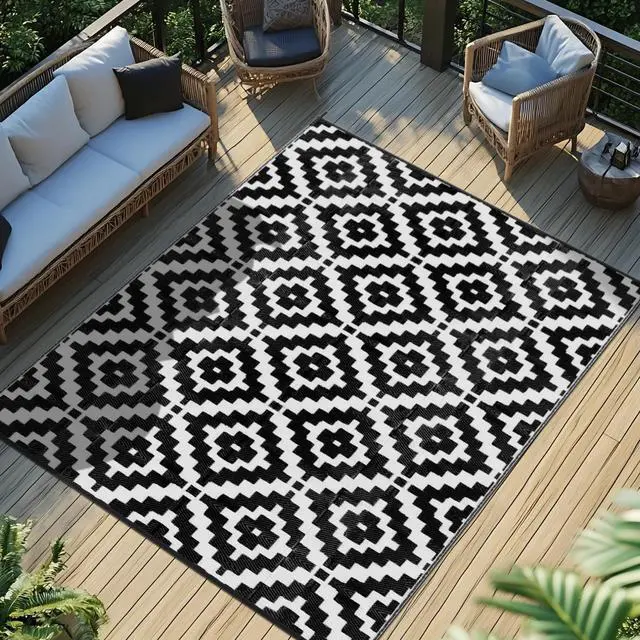 Main image of Outdoor Rug 5x8 ft Waterproof Reversible Patio Plastic Straw Rugs for Decor Clearance Outside Large RV Camping Area Carpet Mat for Porch Deck Balcony Pool Backyard Picnic Beach Camper Door