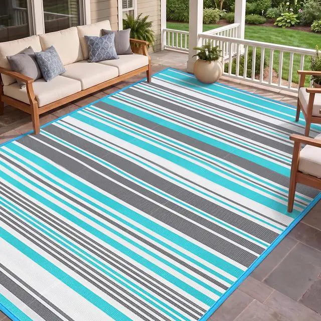 Main image of Outdoor Patio Rug Waterproof Camping - Outdoor Plastic Straw Rug Area Carpet Clearance for Outside, Porch, RV Camper, Picnic, Balcony & Backyard, Patio Decor, Clearance
