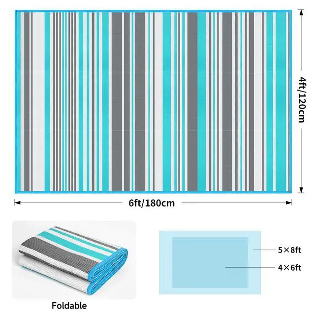 Alt view image 3 of 7 - Outdoor Patio Rug Waterproof Camping - Outdoor Plastic Straw Rug Area Carpet Clearance for Outside, Porch, RV Camper, Picnic, Balcony & Backyard, Patio Decor, Clearance