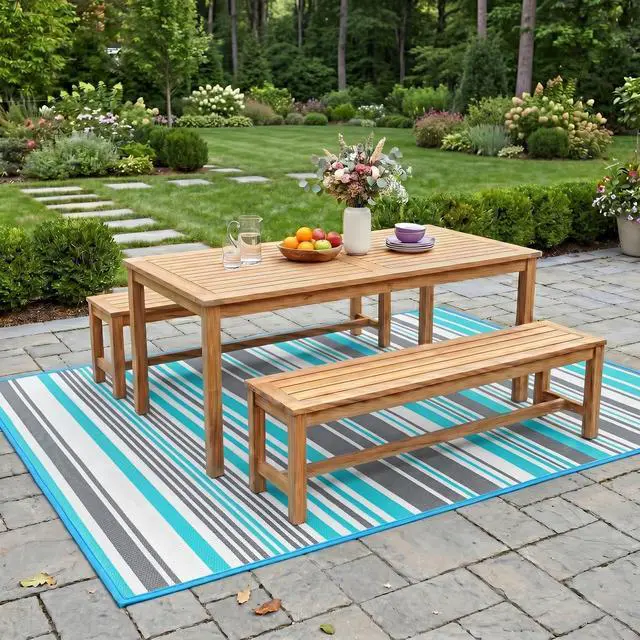 Alt view image 5 of 7 - Outdoor Patio Rug Waterproof Camping - Outdoor Plastic Straw Rug Area Carpet Clearance for Outside, Porch, RV Camper, Picnic, Balcony & Backyard, Patio Decor, Clearance