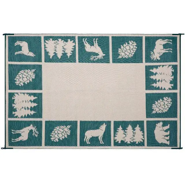 Alt view image 4 of 6 - 226094 6-feet by 9-feet Reversible Mat, Plastic Straw Rug, Large Floor Mat for Outdoors, RV, Patio, Backyard, Picnic, Beach, Camping - Hunter Mat (Green/Beige)