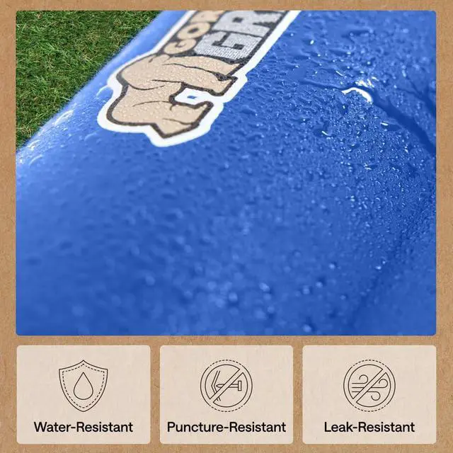 Alt view image 5 of 7 - Slip-Resistant Inflatable Sleeping Pad with Grip Dots, Foot Pump, Puncture Resistant Lightweight Camping Mattress, Air Mats Travel Backpacking, Inflating Bed Camp Sleep Pads Tent, Blue