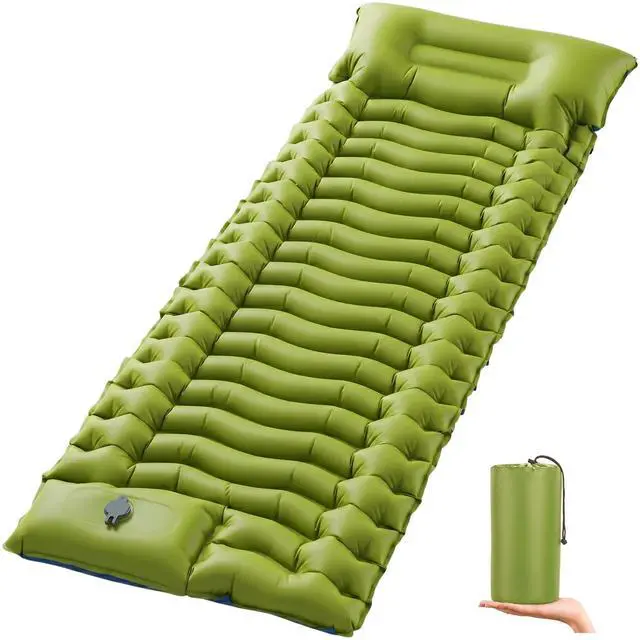 Main image of Inflatable Sleeping Pad for Camping - 4.7" Extra Thick Inflating Camping Mattress with Pillow Built-in Foot Pump - Compact Portable Sleeping Mat for Backpacking Hiking Traveling Tent Beach