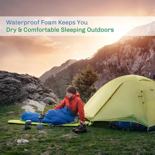 Alt view image 3 of 7 - Foam Sleep Pad - 0.50in Thick Non-Slip, Lightweight, Waterproof Camping Mat with Carry Handle for Cots, Hiking or Sleepovers by Outdoors (Red)