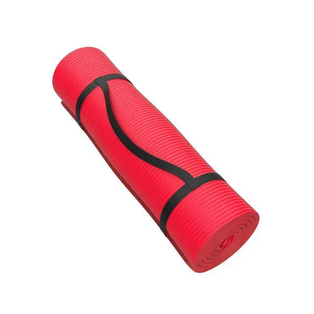 Alt view image 7 of 7 - Foam Sleep Pad - 0.50in Thick Non-Slip, Lightweight, Waterproof Camping Mat with Carry Handle for Cots, Hiking or Sleepovers by Outdoors (Red)