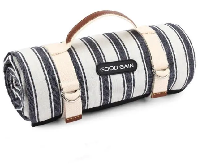Main image of Waterproof Picnic Blanket Portable with Carry Strap for Beach Mat or Family Outdoor Camping Party (Berry Blue)