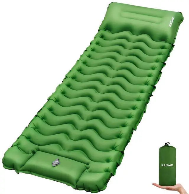Main image of Camping Sleeping Pad, Ultralight Camping Mat with Pillow Built-in Foot Pump Inflatable Sleeping Pads Compact for Camping Backpacking Hiking Traveling Tents