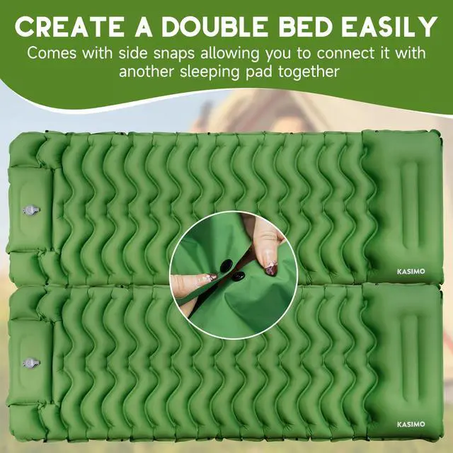 Alt view image 6 of 7 - Camping Sleeping Pad, Ultralight Camping Mat with Pillow Built-in Foot Pump Inflatable Sleeping Pads Compact for Camping Backpacking Hiking Traveling Tents