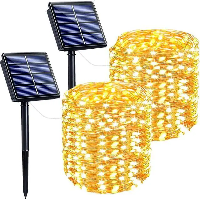 Main image of Extra-Long 144FT Solar String Lights for Outside, 2 Pack 400LED Solar Fairy Lights Outdoor Waterproof, Copper Wire with 8 Modes Solar Twinkle Lights for Tree Garden Party Patio Xmas Decor (Warm White)