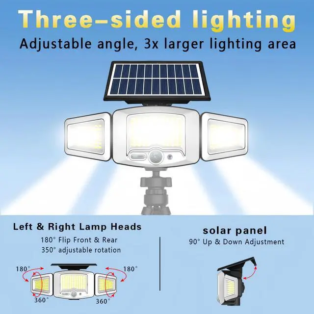 Alt view image 7 of 7 - Solar Motion Sensor Light Outdoor,Bright with 231 LEDs,Clip on