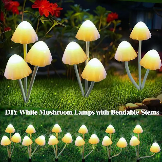 Alt view image 7 of 7 - Solar Mushroom Lights for Outside, 6Pack 18 LED Mushrooms with 8 Lighting Modes, Unique Mushroom Garden Decor Gifts, Cute Mushroom Solar Lights Outdoor Garden for Path,Landscape,Yard,Patio,Lawn Decor