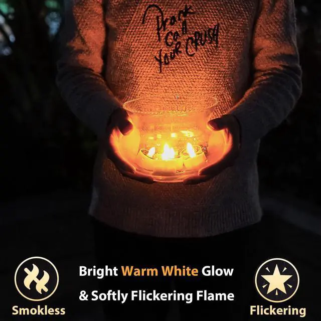 Alt view image 5 of 7 - Solar Tea Lights Outdoor Waterproof, 8pcs Rechargeable Dusk to Dawn Little Solar Votive Candles, Flameless Flickering Small Light for Lantern Window DIY Chandelier Patio Deck Garden Decor (Warm White)