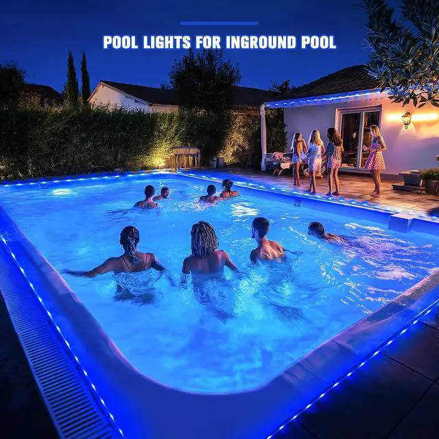 Alt view image 2 of 7 - 200 LED Pool Accessories Solar Rope Lights Outdoor, 72ft IP 65 Outdoor Waterproof Solar Pool Lights with 8 Modes, Blue Solar Christmas Lights for Trampoline Fence Yard Walkway Christmas