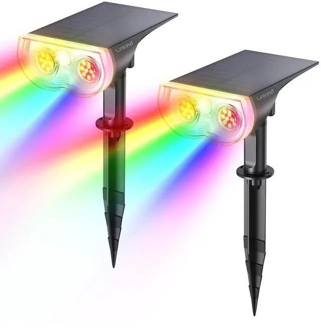 Main image of Solar Lights Outdoor Waterproof IP65, StarRay RGB Solar Spot Lights Outdoor, Color Changing Outdoor Solar Lights for Yard, Garden, Pathway, Holiday Decor (Multicolor, 2 Pack)