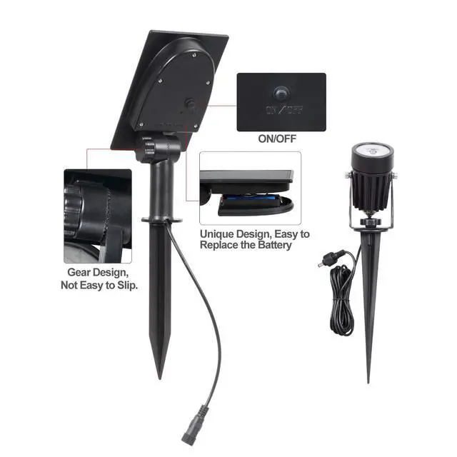 Alt view image 3 of 4 - Solar Spotlights, Outdoor LED Solar Lights, Waterproof Auto ON/Off Solar Wall Lights for Garden,Driveway, Pathway, Pool Area(White)