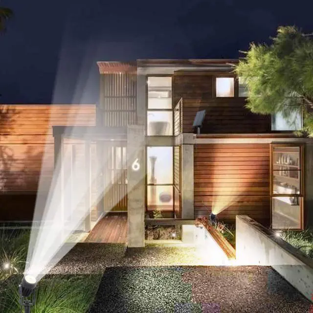 Alt view image 4 of 4 - Solar Spotlights, Outdoor LED Solar Lights, Waterproof Auto ON/Off Solar Wall Lights for Garden,Driveway, Pathway, Pool Area(White)